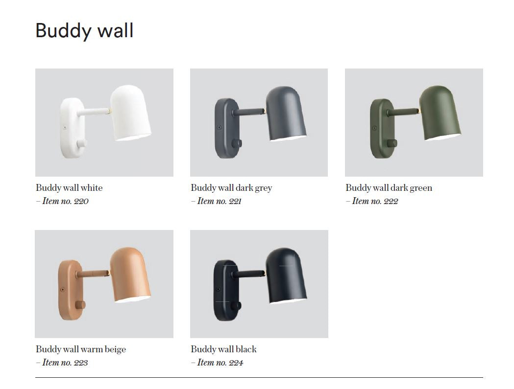 Buddy - Vegglampe - Mørk Grå
