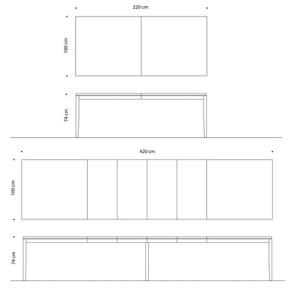 Tilen Spisebord 220 x 88/100