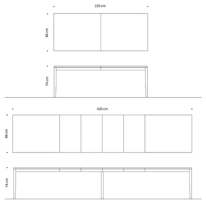 Tilen Spisebord 220 x 88/100