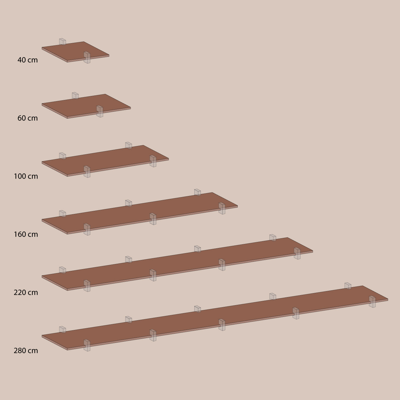 Abel system - Hylleplate Gulvmodell - 31 x 160 cm