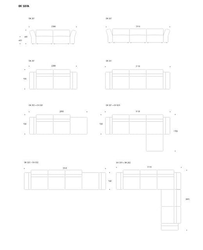 OK sofa - 228 cm