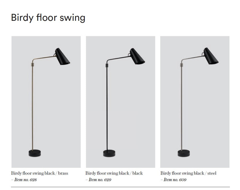 Birdy - Swing - Gulvlampe - Sort / Sort