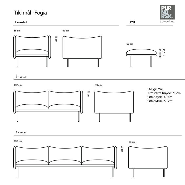 Tiki - 3 seter - Skinn