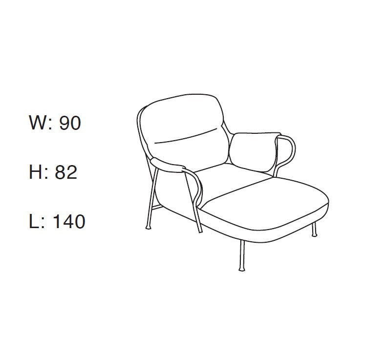 Lyra -  Chaise Longue - Tekstil