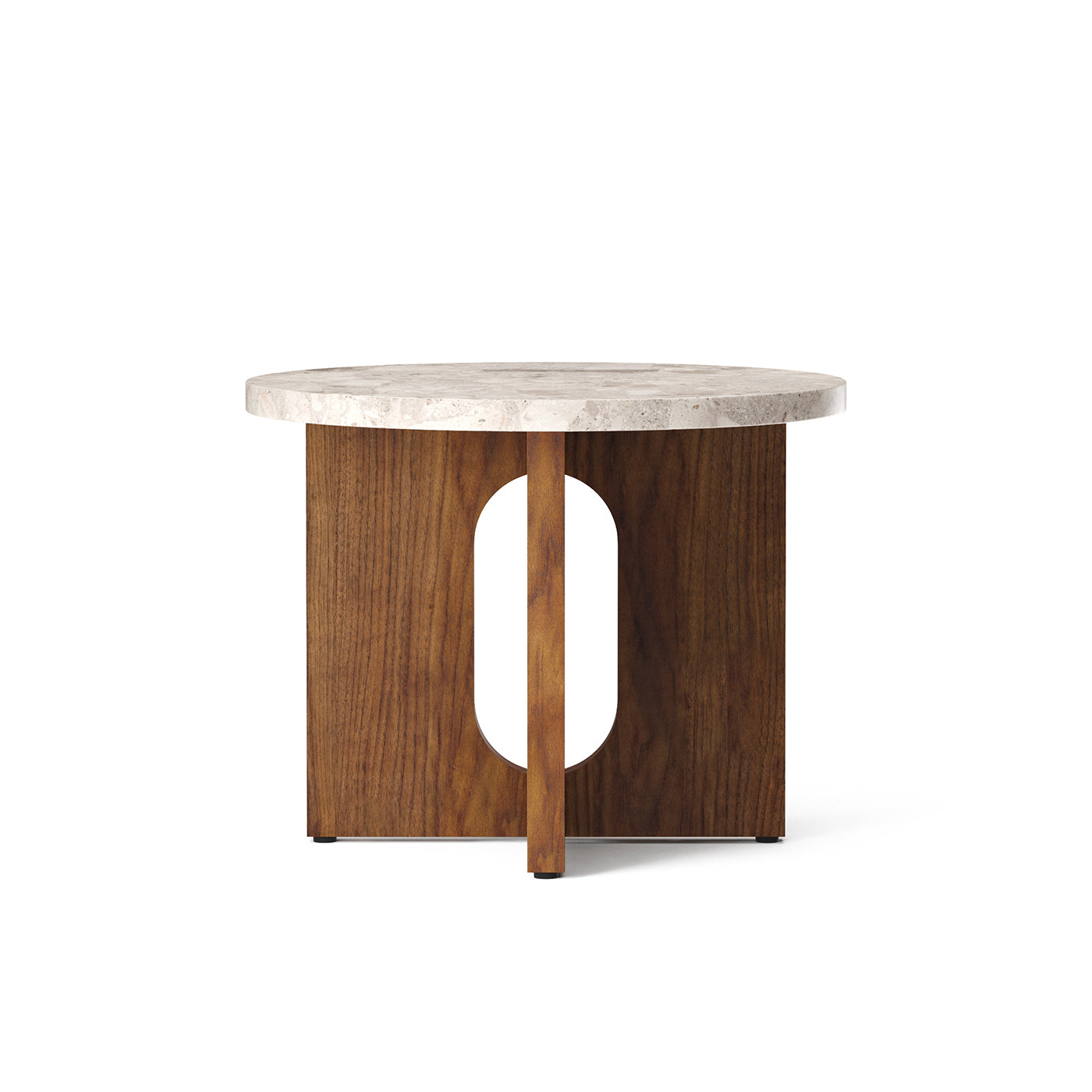 Androgyne Sofabord - Rundt 50cm - Valnøtt