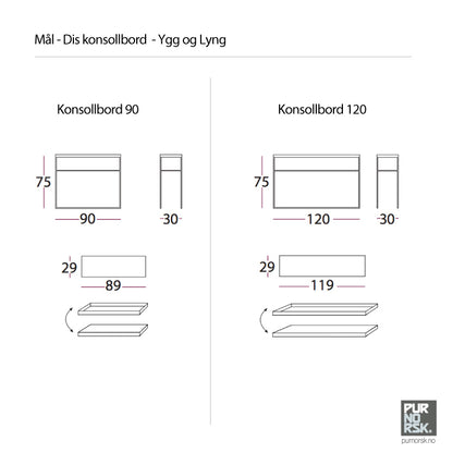 Dis - Konsollbord 90 cm