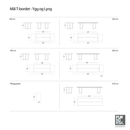 T-bordet - Skjøteplate - Eik