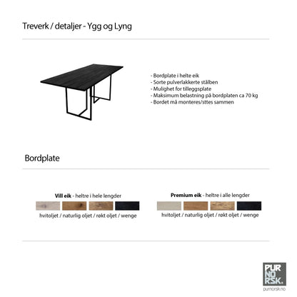 T-bordet - Skjøteplate - Eik
